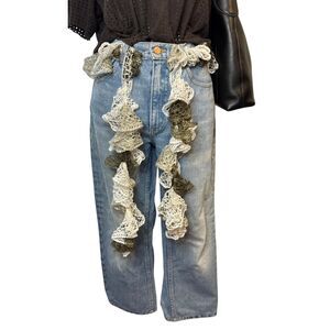 Esby Cropped Straight Leg Jeans Light Wash Denim Size 30